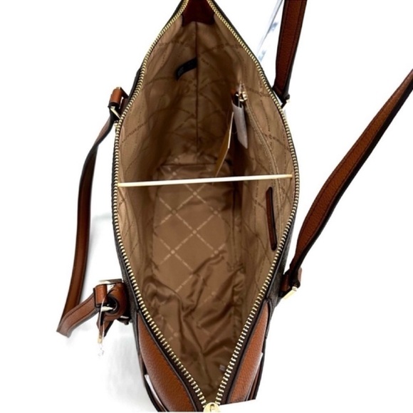 Michael Kors Large Charlotte Tote Bag & Matching Trifold Wallet Brown - Picture 9 of 14